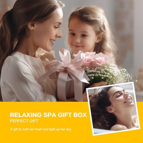 Spa Gift Set for Women, Peony 9 Pcs Bath Salts Set, Relaxation Gifts for Women, Self Care Set, Clean Moisturizing Skin, Gifts for Mom, Wife, Sister, Friend