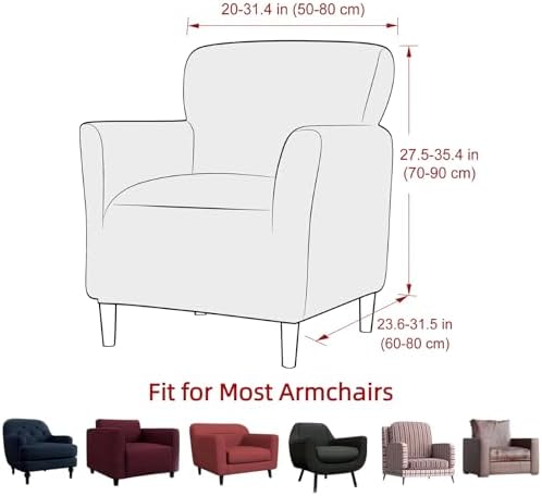 Stretch Chair Covers Banquet Armchair Slipcovers Luxury Velvet Armchair Sofa Covers Chair Slipcover Anti-Slip Furniture Protector for Living Room Friendly for Kids Pets (Dark Green)