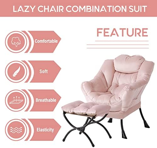 LITA Lazy Chair with Ottoman, Comfy Accent Reading Chair