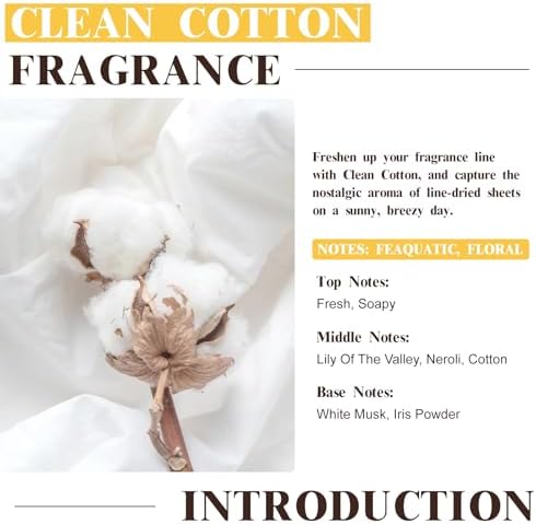 EUQEE Clean Cotton Fragrance Oil 2.02 Fl oz/ 60ml