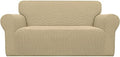 Easy-Going Stretch Loveseat Couch Covers Washable Beige