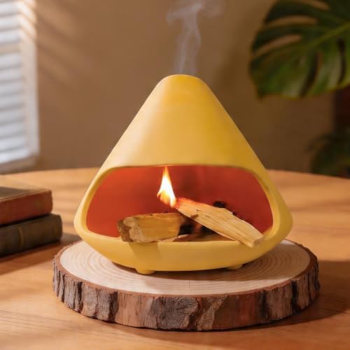 MOUGIGI Unique Zongzi Shaped Clay Smudge Bowl, Palo Santo Holder for Sage