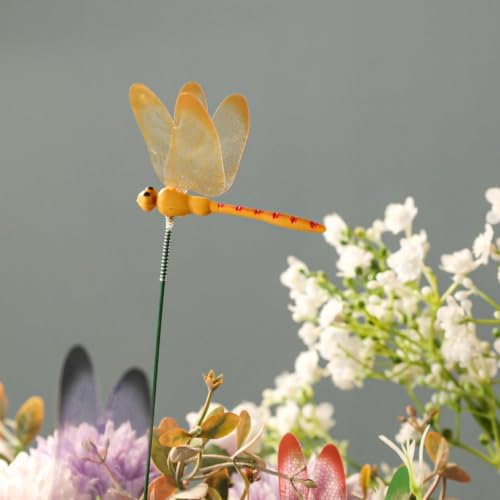 VGOODALL 24 PCS Dragonfly Garden Stakes, Plastic Garden Decorations