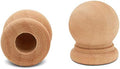 Wood Finials, 3/4 Inch Tall with 1/4 Inch Hole, Unfinished Wood Finials for 1/4 Inch Dowel Rods, Wood Dowel Caps for Crafts and DIY, Pack of 50 by Woodpeckers