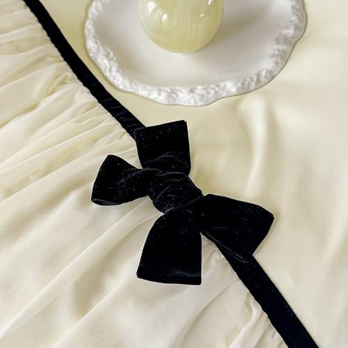 Ruffle Beddding Set with Bowtie,Chic Lace Bedding,Girls Twin Aesthetic Comforter Cover Set,Romantic French Princess Style Ruffled Duvet Cover with Lovely Bow with Zipper Closure