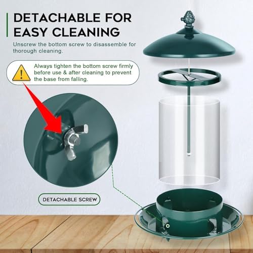 Gbekery Metal Bird Feeders for Outdoors, 360° Feeding Tray, Green 2 Pack