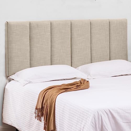 HAOBO Home Upholstered King Headboard Only, Modern Linen Panel Oatmeal