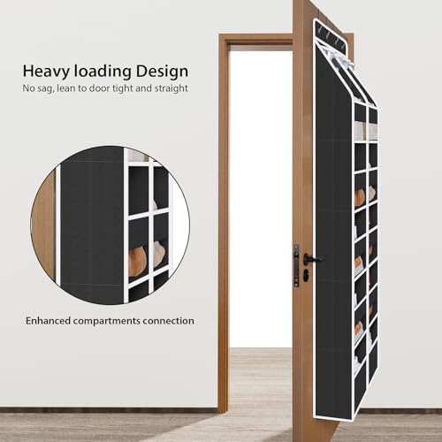 Univivi Upgraded Over the Door Organizer for Baby Nursery, Black, 6-Shelf