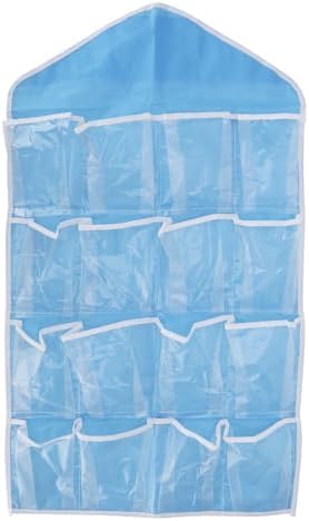 Hanging Storage Organizer 16 Pockets - Over The Door Wall Organizer for Bedroom, Living Room, Waterproof Polyester Fabric(Blue)