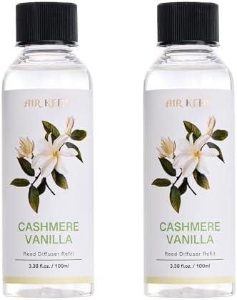 Airkeep Reed Diffuser Oil Refill/Cashmere Vanilla/3.38 oz(100ml)/2 Pack/Scented Oil Refill for Reed Diffuser Home Fragrance for Bedroom, Bathroom Office Home Decor
