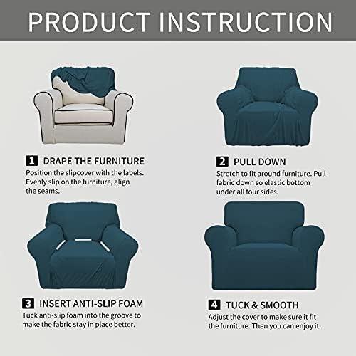 Easy-Going Stretch Oversized Chair Slipcover with Arm Washable Deep Teal