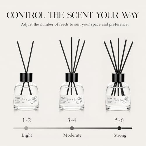 AUEFLIE Reed Diffuser Set of 3, Sea Salt/Eucalyptus Lavender/Fresh Linen