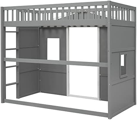 Bellemave Twin Loft Bed with Ladder, Solid Pine Wood Frame, 250LBS Capacity