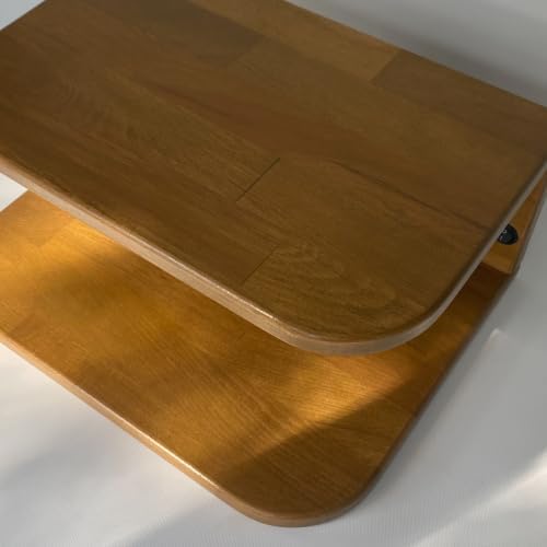 Floating Nightstand Wooden, Solid Alder Wood Bedside Table, Wall Mounted Shelf with LED Option, Slim Side Table with Open Storage, Varnish Finish (Natural, with LED, 11.0, Inches)