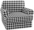 NILUOH 2-Piece T-Cushion Armchair Slipcover, Stretch Chair Cover with Separate Seat Cushion Cover, Soft Washable Furniture Protector for Living Room