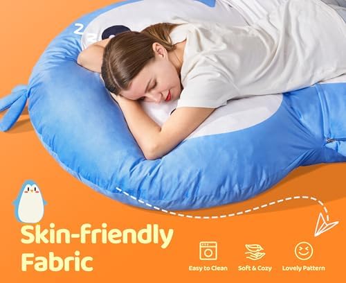 Hobestluk Bean Bag Chairs for Adults Bean Bag Cute Floor Cushions Blue