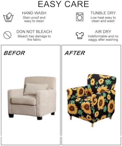 Accent Chair Covers with Arms Stretch Mid Century Modern Accent Chair Slipcovers 1-Piece Printed Banquet Arm Chair Cover Couch Sofa Covers Protector for Living Room Office Hotel #15