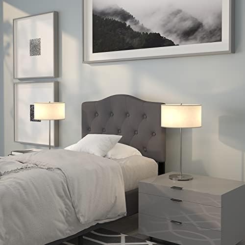 Flash Furniture Twin Tufted Fabric Headboard, Dark Gray