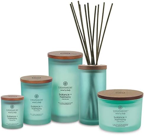 Chesapeake Bay Balance + Harmony Scented Candle Water Lily Pear Fragrance 50 Hours Burn Time Warm & Decorative Soy Wax Blend (Pack of 4)
