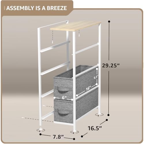 Sorbus 4-Drawer Narrow Dresser for Bedroom (Beige)