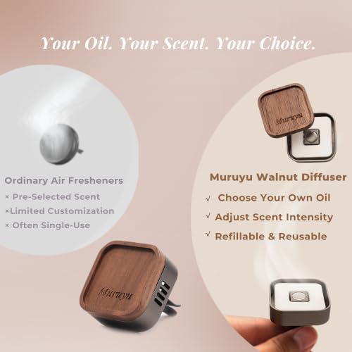 Walnut Wood Car Vent Diffuser with Magnetic Cover
