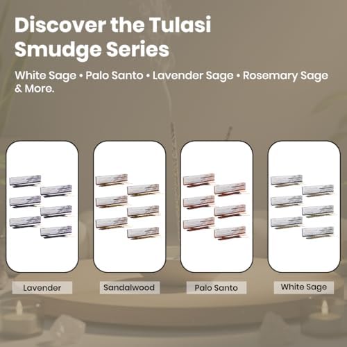 Tulasi Lavender Incense Sticks for Calming (48 Scent Sticks) | with Real Herbs | Long-Lasting 55-Minute Burn | Natural Essential Oils | Perfect for Meditation, Relaxation & Improves Sleep