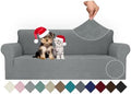 JIVINER Stretch Sofa Covers 1 Piece Couch Covers for 3 Cushion Couch Sofa Cover, Universal Living Room Slipcovers Furniture Protector with Elastic Bottom for Kids, Pets (Large, Light Gray Rhomb)