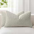 Kevin Textile Soft Corduroy 12"x20" Lumbar Pillow Covers 2 Pack, Light Grey