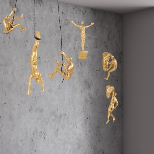 Set of 6 Climbing Men Wall Art Decor Sculpture,Nordic Modern Simplicity Decorative Wall Art, Climbing Man Sculptures,Home & Office Climber Gifts