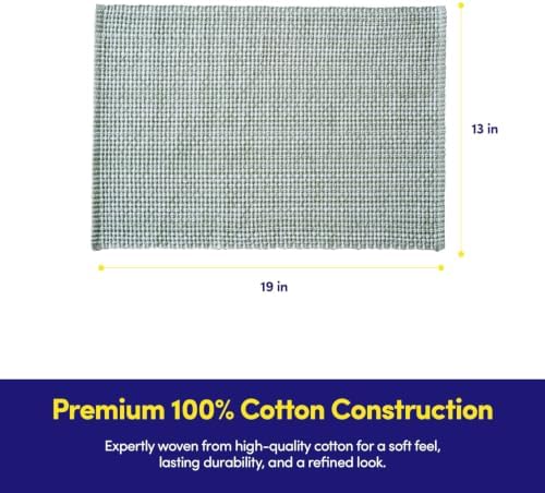 Sweet Home Collection 100% Cotton Placemats for Dining Room Rectangle Two Tone Woven Fabric 13" x 19" Soft Durable Table Mat Set, Set of 4, Pale Green