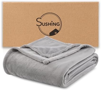 Luxury Fleece Warm Blanket, Soft Lightweight Velvety Plush Blanket for Sofa and Bed, Cozy Comfy for All Seasons(Chateau Grey, 108×90 Inches)