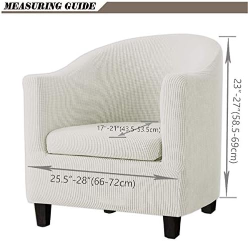 2 Piece Tub Chair Covers with Cushion Cover, Stretch Jacquard Furniture Cover,Armchair Protector Slipcover Removable Machine Washable (Sky Blue)