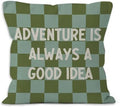 Adventure Nursery Throw Pillow Cover 18x18, Green Checkered Boy Nursery Decorative Pillow Covers for Kids Toddler Little Boys Room Bedroom Playroom, Playroom Accent Pillows Cover Pillowcases
