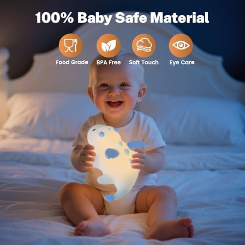 AVEKI Blue Dragon Night Light, Cute Baby Lamp Gifts for Kids Boys Girls