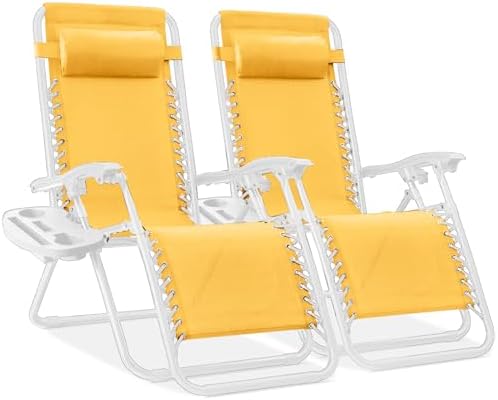 Best Choice Products Zero Gravity Chair Recliner, Marigold/White