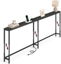 VASAGLE 78.7"Console Table, 25.2-35.2"Height Adjustable, with Power Outlet