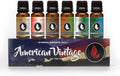 Eternal Essence Oils American Vintage Set of 6 Premium Fragrance Oils - Sandalwood Vanilla, Frankincense & Rain, Cardamom Cedar Blossom, Aspen Grass, Warm Rustic Woods, and Barbershop 1920-10ML
