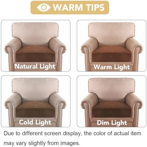H.VERSAILTEX Velvet Stretch Couch Cushion Cover Plush Cushion Slipcover for Chair Cushion Furniture Protector Seat Cushion Sofa Cover (1 Piece Armchair Cushion Covers, Caramel Cafe)