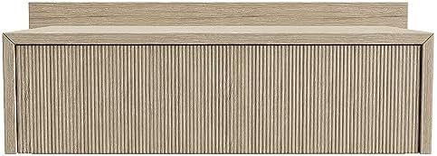 VANT 39 in Floating Wall Mounted Nightstand with Drawer, Cerused White Oak