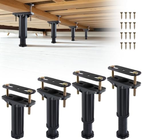 YHK 4PCS Adjustable Height Bed Support Legs 5.0-7.8inch, Bed Frame Support Legs for Bed Slat and Frame, Plastic Bed Frame Support Replacement Bed Support Reinforcement Parts