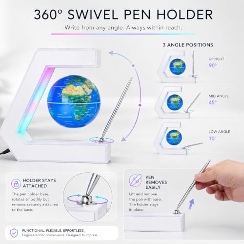 Magnetic Levitation Floating World Earth Globe Lamps With Pen, Cool Office Desk Decor Stuff For Men Boss Unique Birthday Gifts Or Christmas For Men,educational Geography Globe Toys For Kids Learning