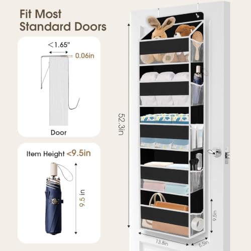2 Pcs Over The Door Organizer Large Capacity Hanging Storage Room Organizer