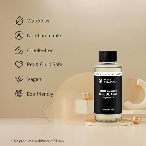 Luxury Scent Diffuser Oil 200ml – Hotel Style Fragrance Oil for Home, Large Room – Long Lasting Aroma Oil for Ultrasonic & Waterless Diffusers