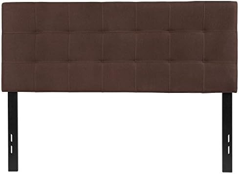 EMMA + OLIVER Dark Brown Full Quilted Tufted Headboard