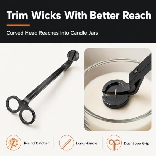 Saiveina 3 in 1 Candle Wick Trimmer Set, Candle Snuffer Dipper Wick Cutter
