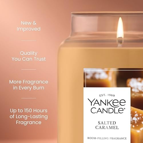 Yankee Candle Salted Caramel Scented Candle, 22oz Large Jar (Pack of 4)