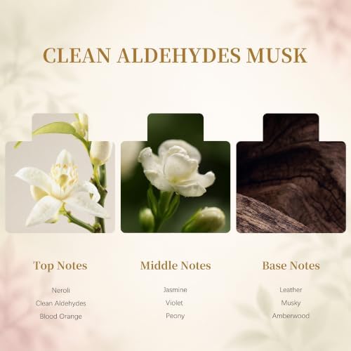 Airkeep Flower Reed Diffusers Set, 5.07 oz Clean Aldehydes Musk Scented Oil Diffuser with 8 Reed Sticks, Home Fragrance Diffuser Gift Set for Bathroom & Office Decor 150ml