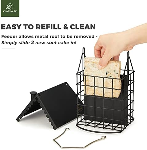Kingsyard All Metal Double Suet Bird Feeder with Perch