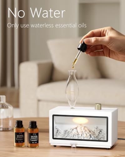 Waterless Oil Diffuser, Snowy Mountains Style, 3 Color Light with Bulb