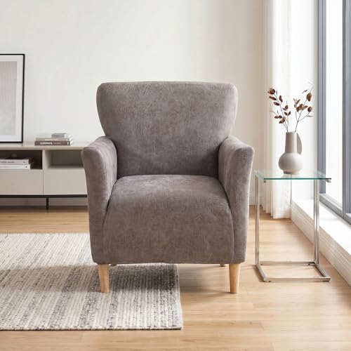 Armchair Covers Stretch Arm Covers Chair Couch Covers, Faux Leather Looking Armchair Slipcover Washable Chair Protector for Living Room (Color D-1)